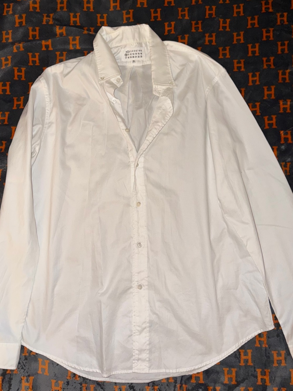 Maison Martin Margiela White Men's Long-Sleeve Button Shirt